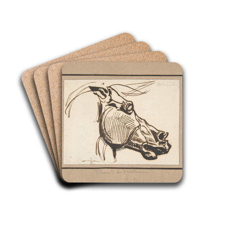 Head of a Horse, after the Parthenon by Eugne Delacroix Drink Coasters - set of 4