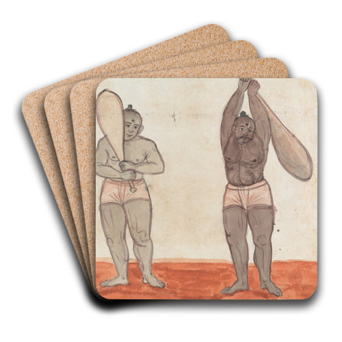 Two Jeyties Weightlifting by Gangaram Chintaman Tambat Art Drink Coaster set Two Jeyties Weightlifting by Gangaram Chintaman Tambat Art Drink Coaster set