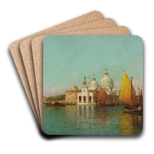 At The Entrance To The Grand Canal, Venice by Charles Clement Calderon Art Drink Coaster set