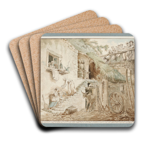 Allgorie de la chute de la famille du Barry by Hubert Robert Art Drink Coaster set