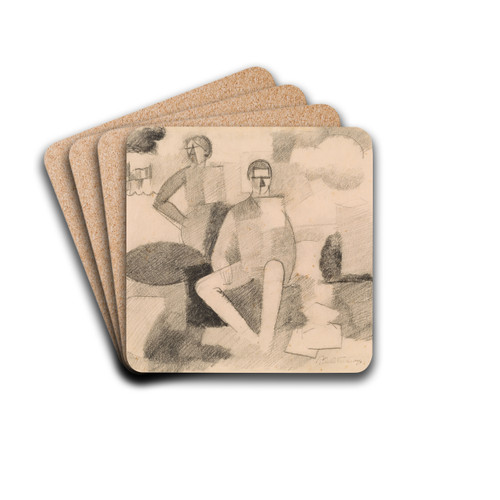Study for The Fourteenth of July by Roger de La Fresnaye Drink Coasters - set of 4 Study for The Fourteenth of July by Roger de La Fresnaye Drink Coasters - set of 4