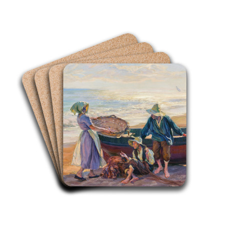 Mending the Nets by Jos Mongrell Drink Coasters - set of 4