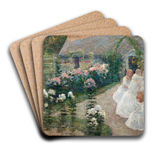 On the Terrace by John Henry Twachtman Art Drink Coaster set