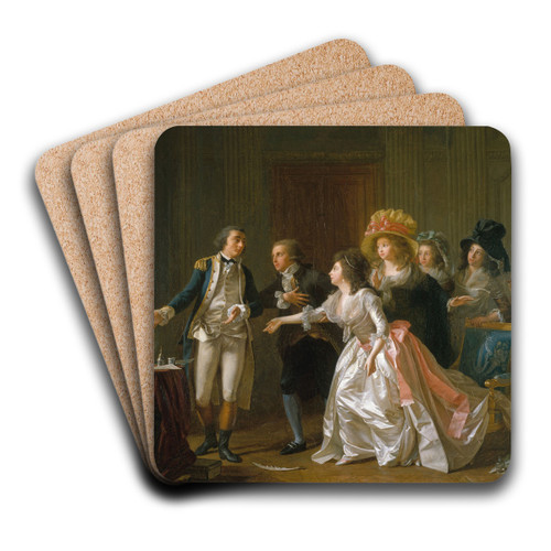 Le Contrat de mariage interrompu by Michel Garnier Art Drink Coaster set