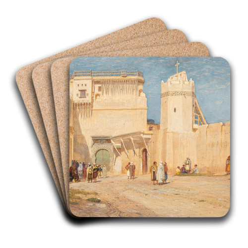 Afternoon Conversations by Samuel Colman Art Drink Coaster set