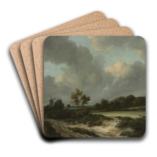 Grainfields by Jacob van Ruisdael Art Drink Coaster set