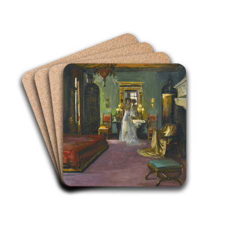 Mrs Rosen's Bedroom by Sir John Lavery Drink Coasters - set of 4 Mrs Rosen's Bedroom by Sir John Lavery Drink Coasters - set of 4