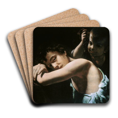 Two youths with grapes by Giovanni Battista Caracciolo Art Drink Coaster set
