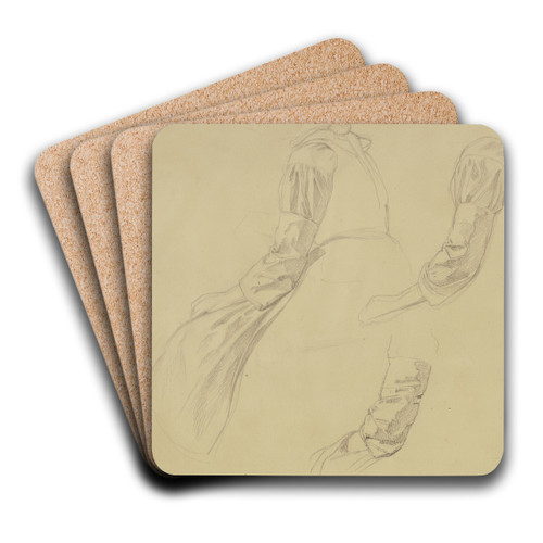 Studienblatt; Sitzende Frau, rmel by Jakob Becker Art Drink Coaster set