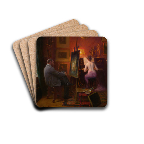 The Artist's Model by Louis Galliac Drink Coasters - set of 4