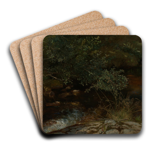 Bachufer mit Gebsch und Grsern by Hans Thoma Art Drink Coaster set