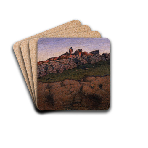 At the Boundary by Nils Kreuger Drink Coasters - set of 4 At the Boundary by Nils Kreuger Drink Coasters - set of 4