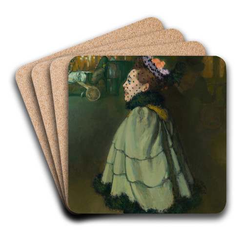 Woman at the Champs-lyses by night by Louis Anquetin Art Drink Coaster set