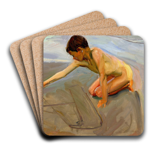 Drawing in the Sand by Joaqun Sorolla Art Drink Coaster set