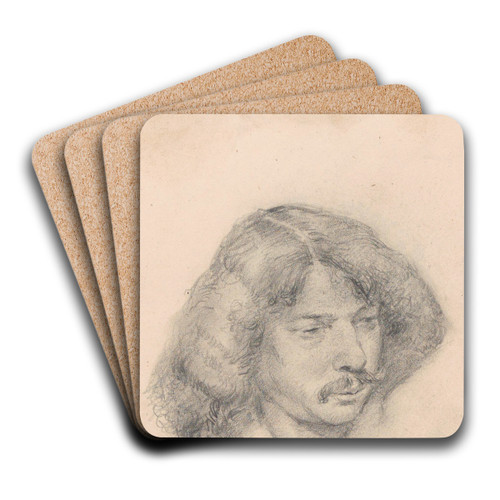 Head of a Man by Jan Willem Rosier Art Drink Coaster set Head of a Man by Jan Willem Rosier Art Drink Coaster set