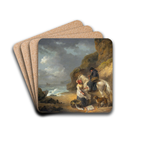 Selling Fish by George Morland Drink Coasters - set of 4