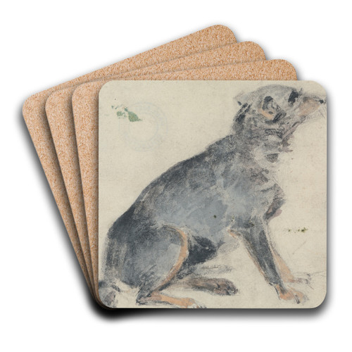 Study of a Dog by David Cox Art Drink Coaster set