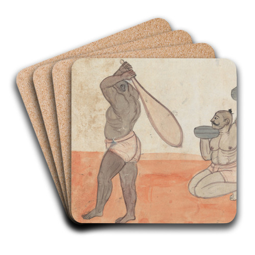 A Pair of Jeyties Weightlifting by Gangaram Chintaman Tambat Art Drink Coaster set A Pair of Jeyties Weightlifting by Gangaram Chintaman Tambat Art Drink Coaster set