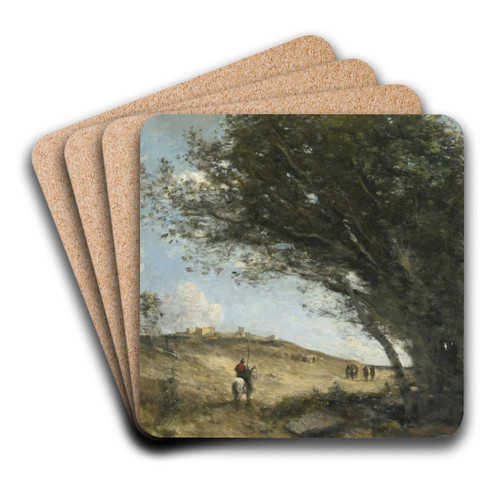 Les Gaulois by Jean-Baptiste-Camille Corot Art Drink Coaster set