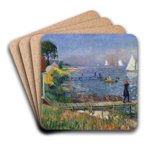 Bathers at Bellport by William James Glackens Art Drink Coaster set