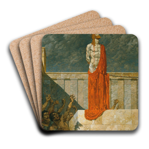 Ans Kreuz mit ihm! by Alexander Rothaug Art Drink Coaster set