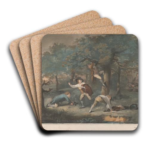 Boys Robbing an Orchard by George Morland Art Drink Coaster set