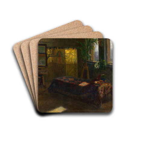 Mein Maleratelier in Abbazia by Leontine von Littrow Drink Coasters - set of 4 Mein Maleratelier in Abbazia by Leontine von Littrow Drink Coasters - set of 4