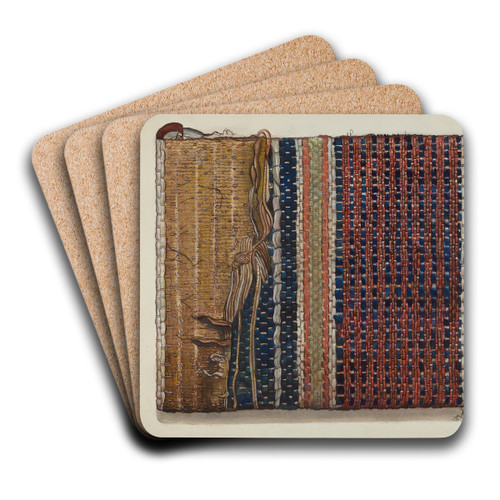 Fragment of Shaker Hall Rug by Charles Goodwin Art Drink Coaster set Fragment of Shaker Hall Rug by Charles Goodwin Art Drink Coaster set