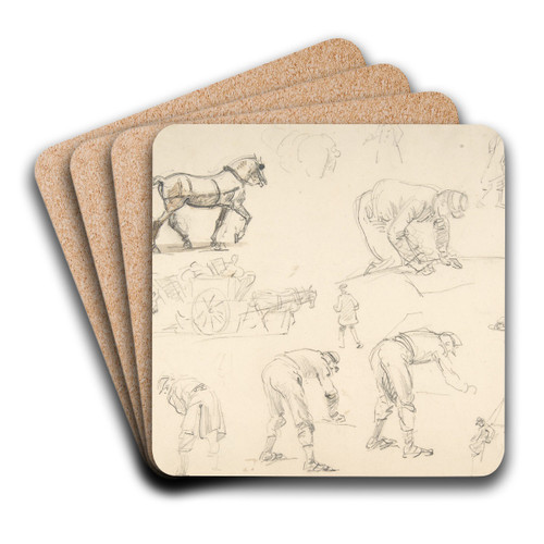Studies of Soldiers and Cart Horses by Isidore Pils Art Drink Coaster set Studies of Soldiers and Cart Horses by Isidore Pils Art Drink Coaster set