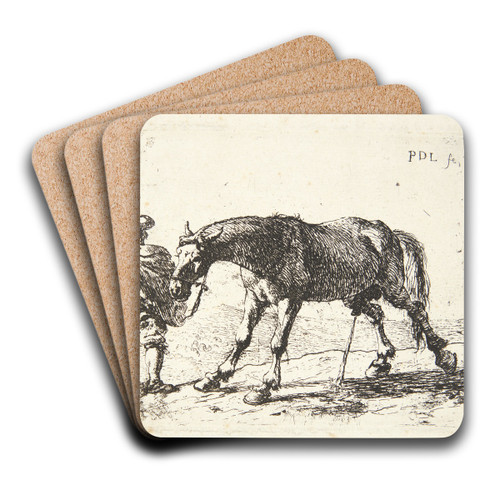 En pissende hest by Pieter van Laer Art Drink Coaster set