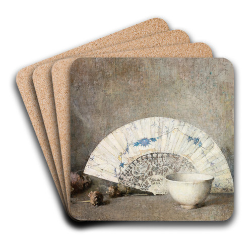 The Fan by Emil Carlsen Art Drink Coaster set