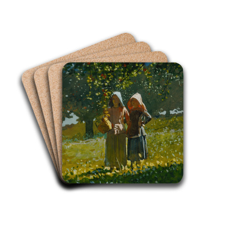 Apple Picking by Winslow Homer Drink Coasters - set of 4 Apple Picking by Winslow Homer Drink Coasters - set of 4