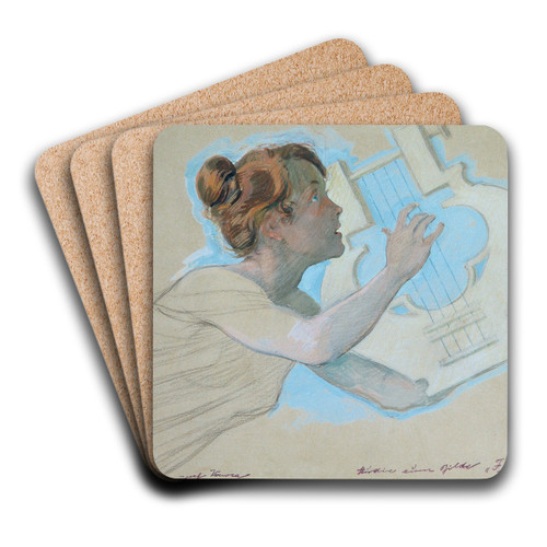 Studie zum Bild; Feen by Josef Wawra Art Drink Coaster set
