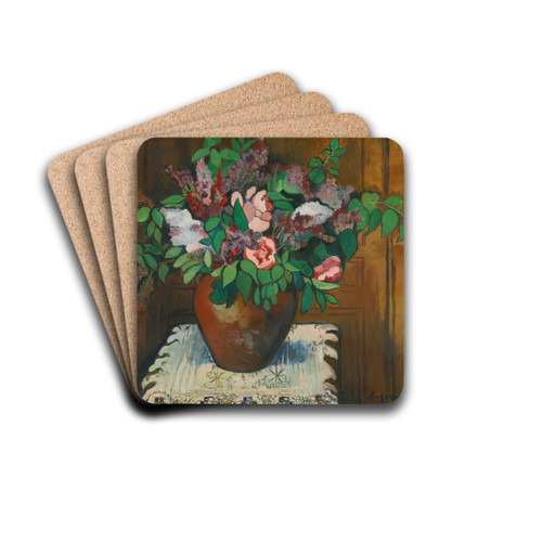 Vase De Fleurs by Suzanne Valadon Drink Coasters - set of 4 Vase De Fleurs by Suzanne Valadon Drink Coasters - set of 4