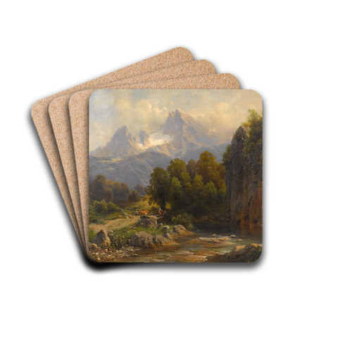 Blick auf den Watzmann by Carl Millner Drink Coasters - set of 4