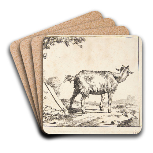 Titelblad til Geder og gedebukke by Marcus de Bye Art Drink Coaster set