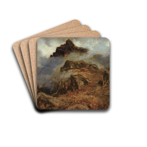 Study of Rocky Mountains by Albert Bierstadt Drink Coasters - set of 4