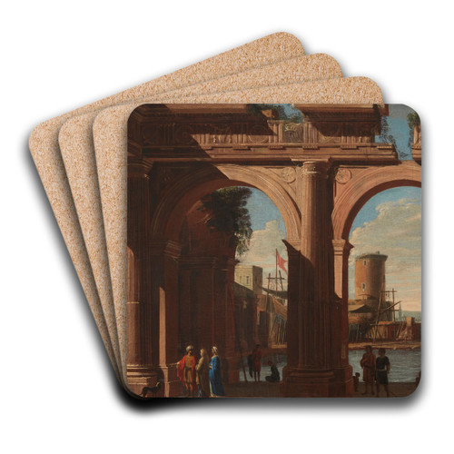 Doric Arcade, with the Torre di S. Vincenzo by Viviano Codazzi Art Drink Coaster set
