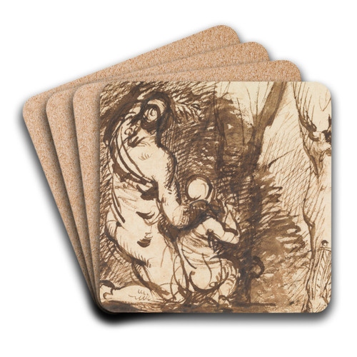 Study of Two Figures and Two Legs by Benjamin Robert Haydon Art Drink Coaster set