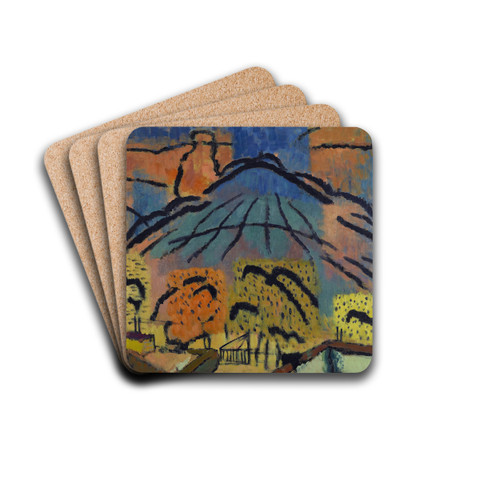Mountain near Metzinger by Johann Walter-Kurau Drink Coasters - set of 4