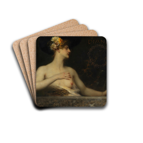 Diana by Ferdinand Keller Drink Coasters - set of 4 Diana by Ferdinand Keller Drink Coasters - set of 4