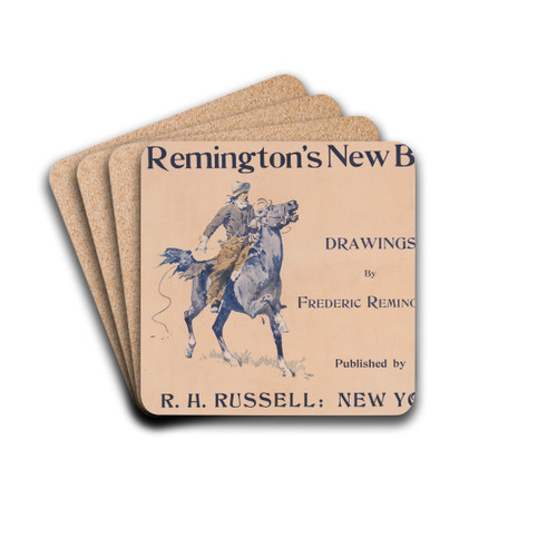 Remington's new book, drawings by Frederic Remington by Frederic Remington Drink Coasters - set of 4