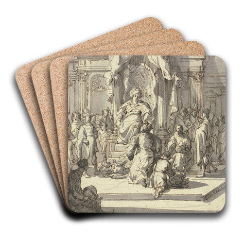 Orientalischer Frst auf dem Thron, dem Geschenke gebracht werden by Jacob van der Ulft Art Drink Coaster set