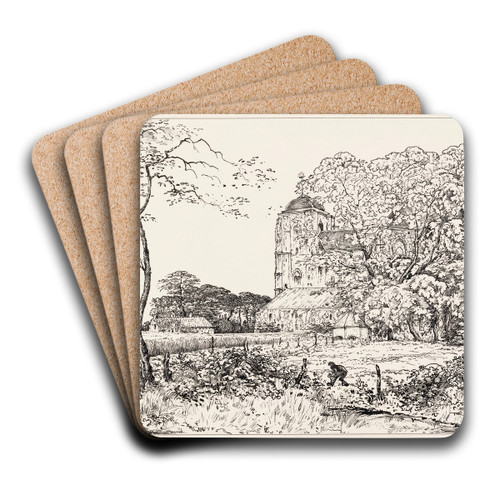 De Grote Kerk te Veere by Johannes Frederik Engelbert ten Klooster Art Drink Coaster set
