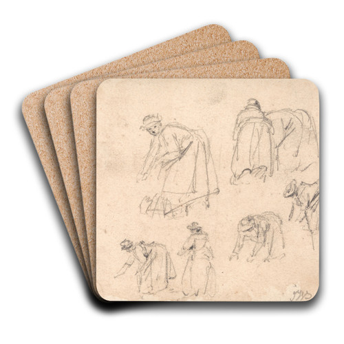Figure Studies; Women Laboring by James Ward Art Drink Coaster set