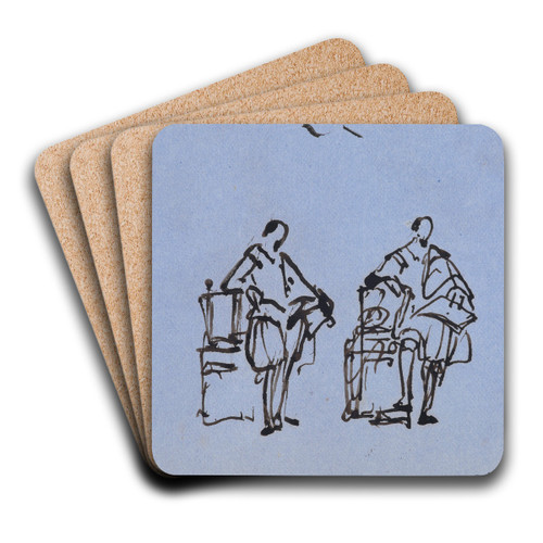 Two Postures by Nicaise De Keyser Art Drink Coaster set