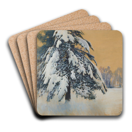 Cap of snow by Julian Falat Art Drink Coaster set