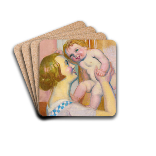 Enfant Nu Ou Annie Et Pauline by Maurice Denis Drink Coasters - set of 4