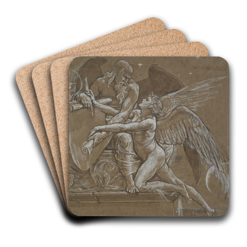 The Roll of Fate, England by Walter Crane Art Drink Coaster set