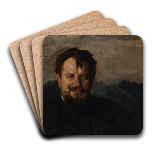 Portrait of Jan Kasprowicz by Leon Wyczkowski Art Drink Coaster set